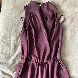 White House Black Market Burgundy Sleeveless Jumpsuit